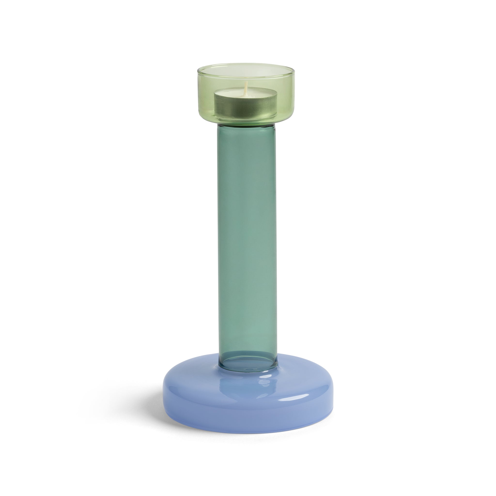 Candleholder Bole medium green-blue