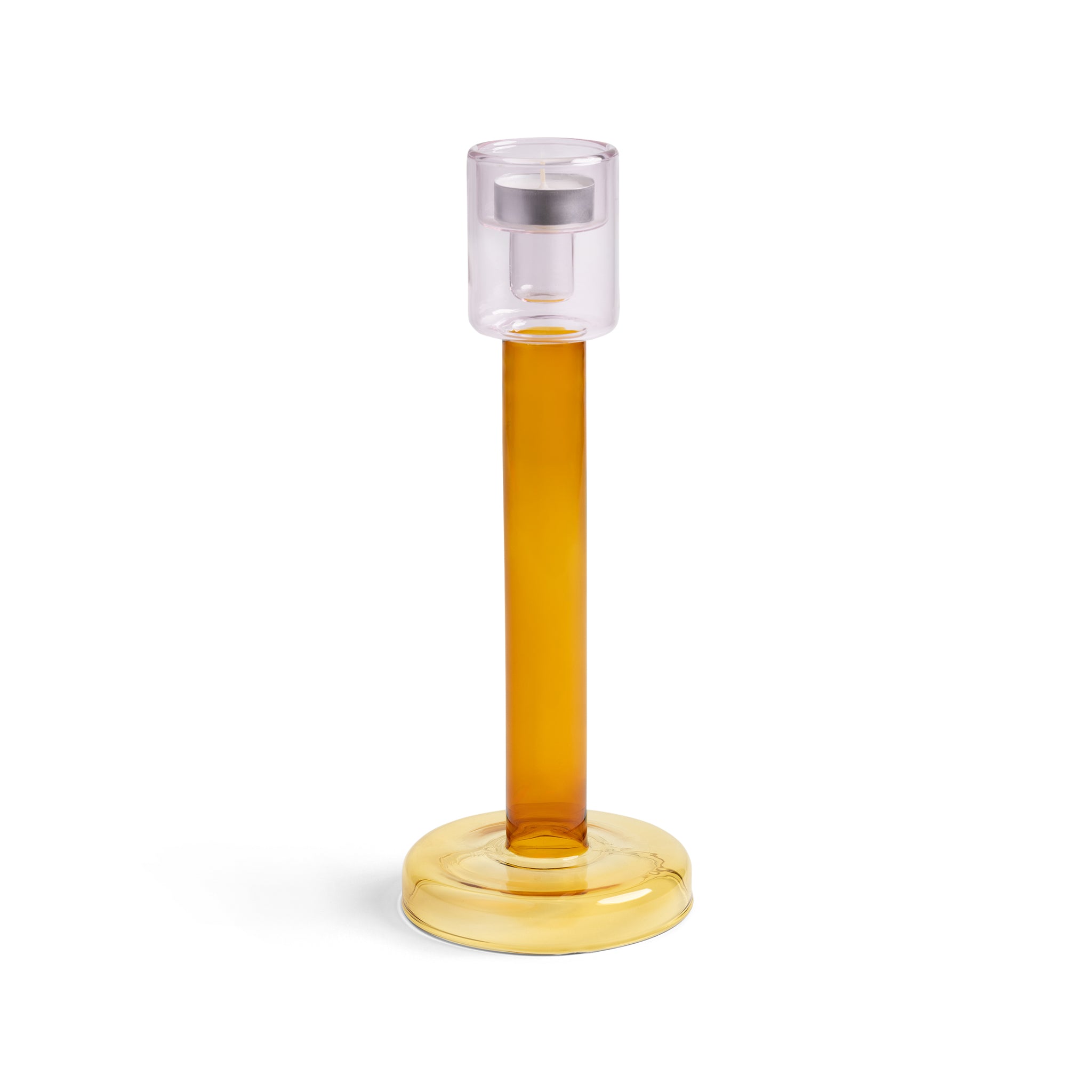 Candleholder Bole large amber / yellow