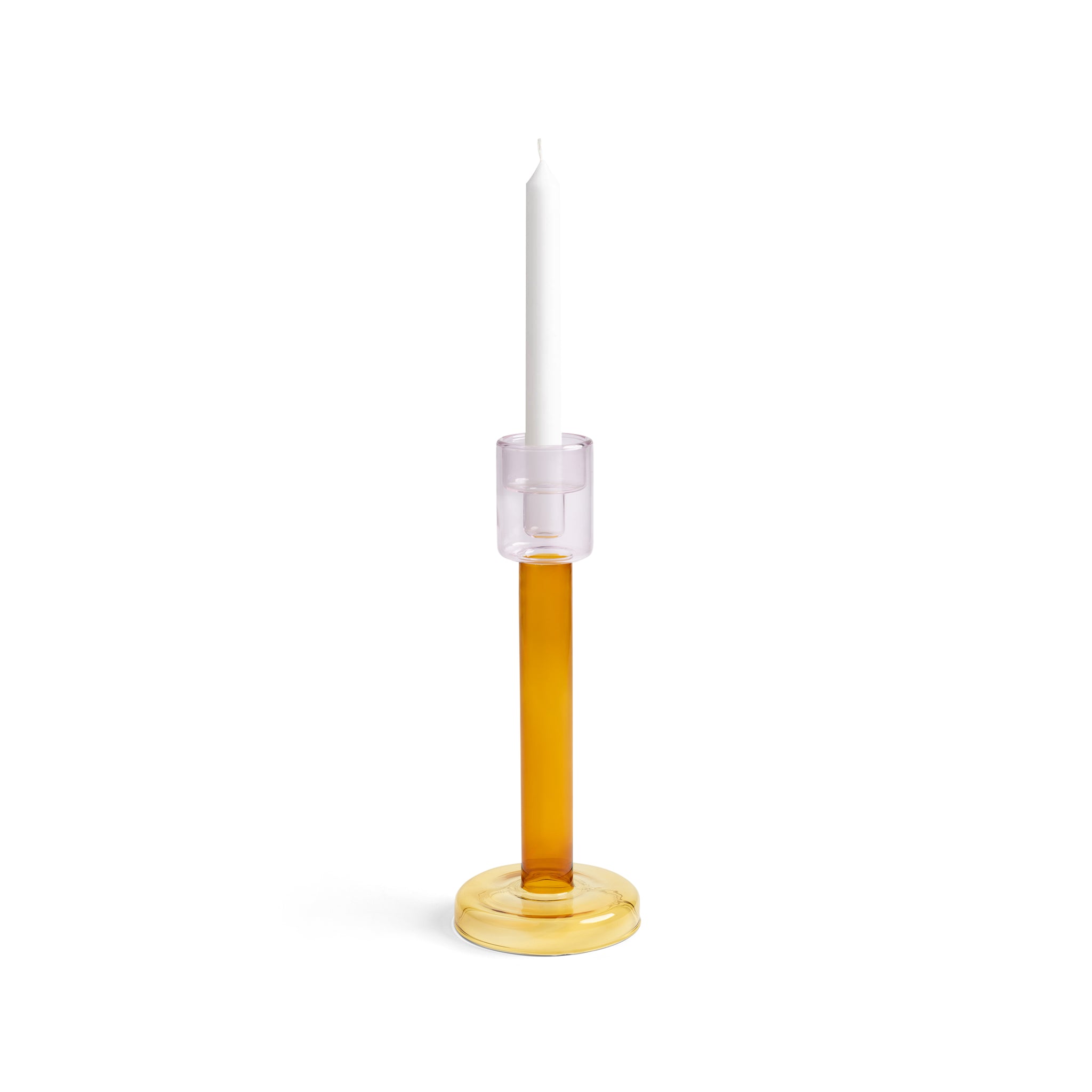 Candleholder Bole large amber / yellow